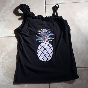 Pineapple holographic tank top